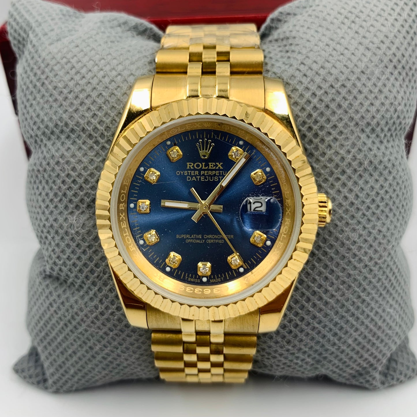 Rolx Golden Blue Datejust Watch