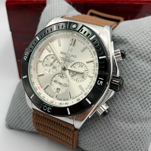 Breitling White Brown Watch