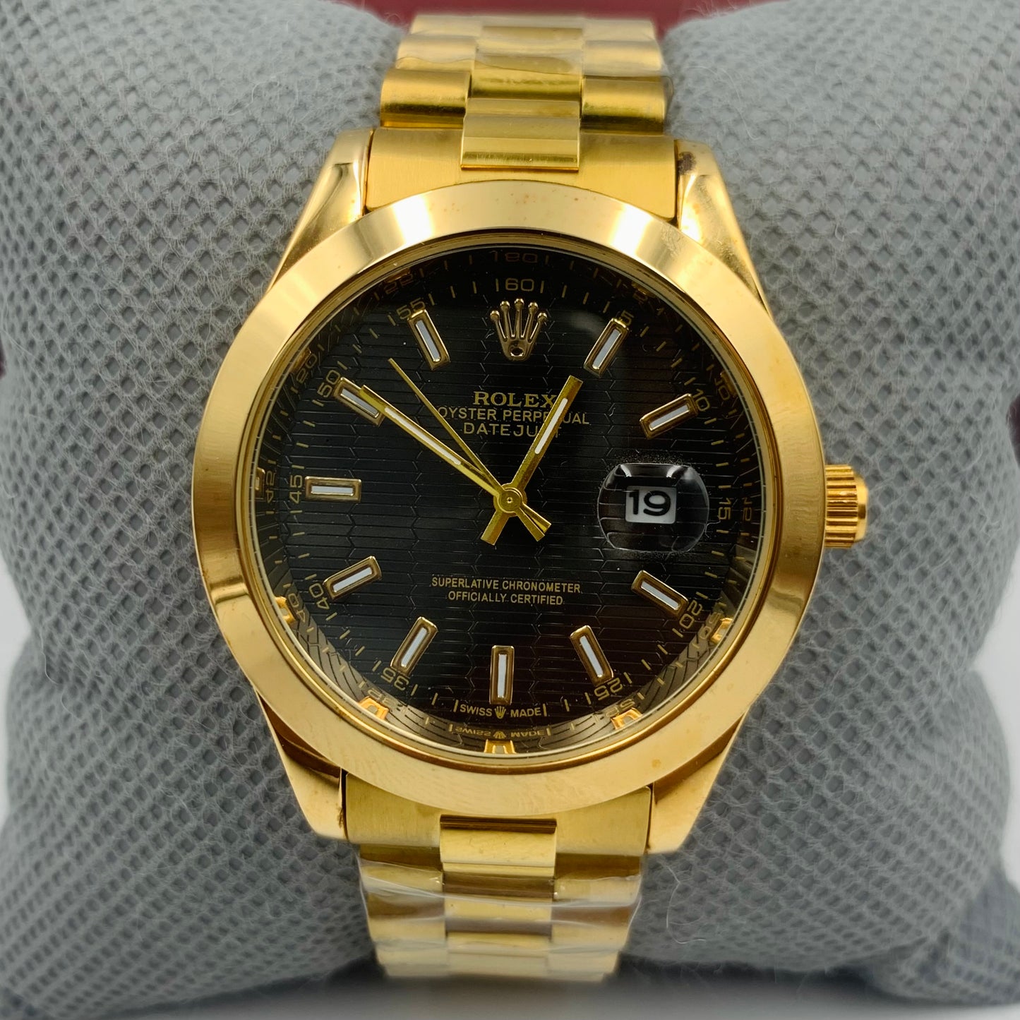 Rolx Milgauss Full Golden Black Datejust Watch
