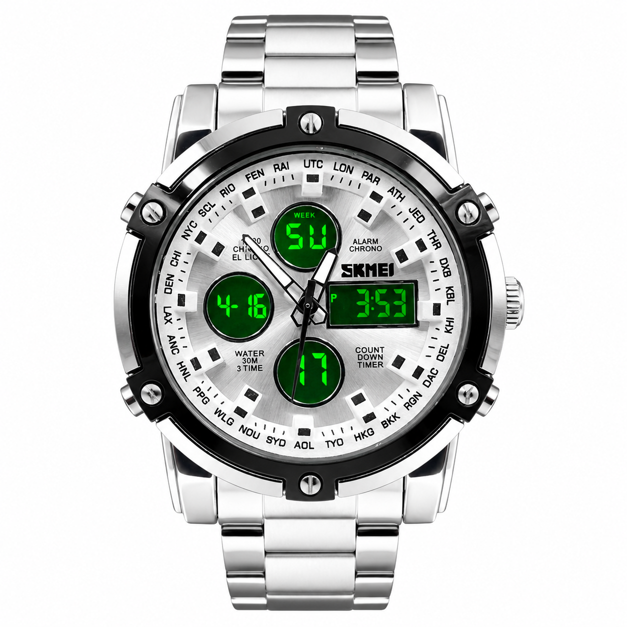 Original Skmei Twotone Silver White Watch