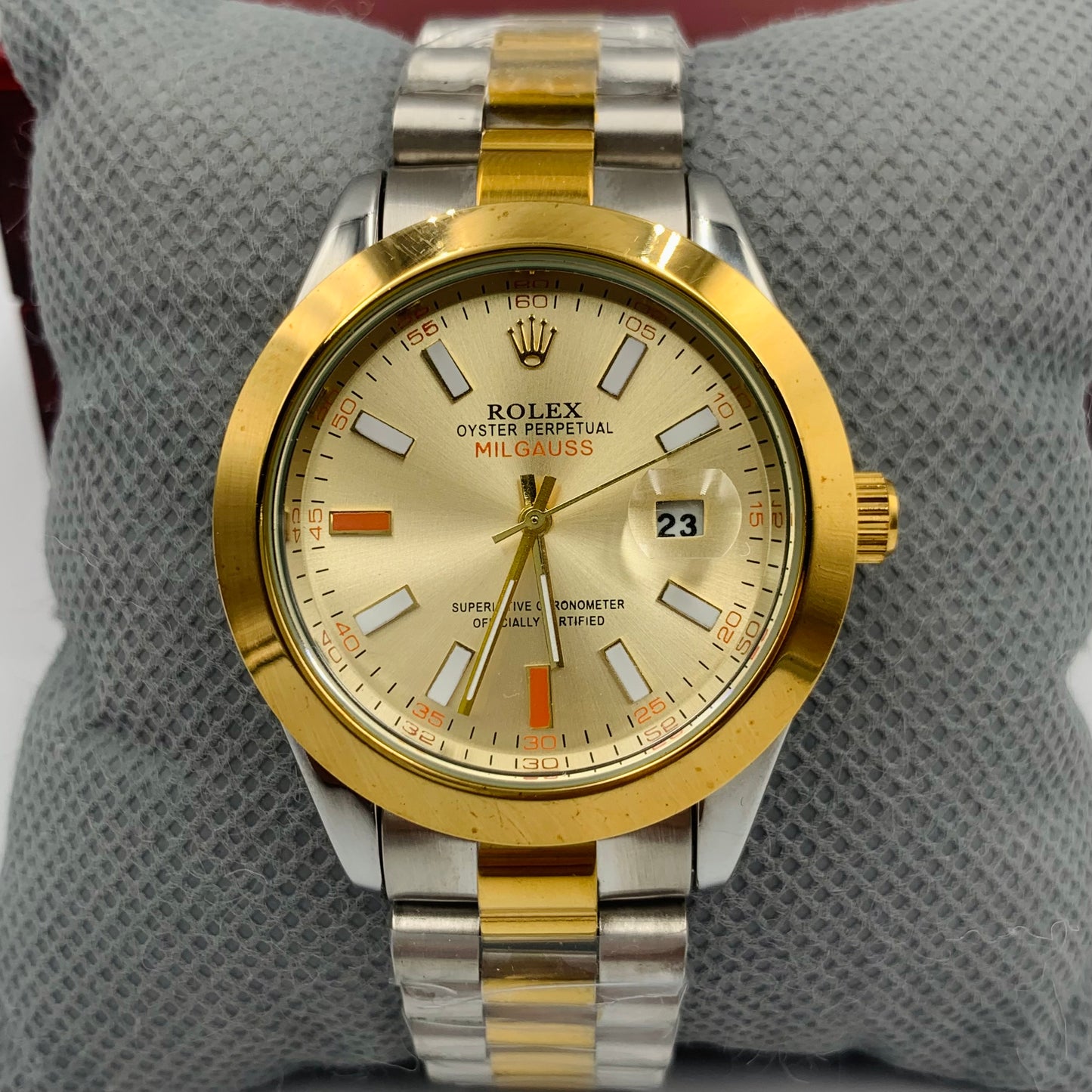 Rolx Twotone Light Golden Milgauss Watch