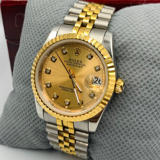 Rolx Golden Twotone Small Auto Datejust Watch