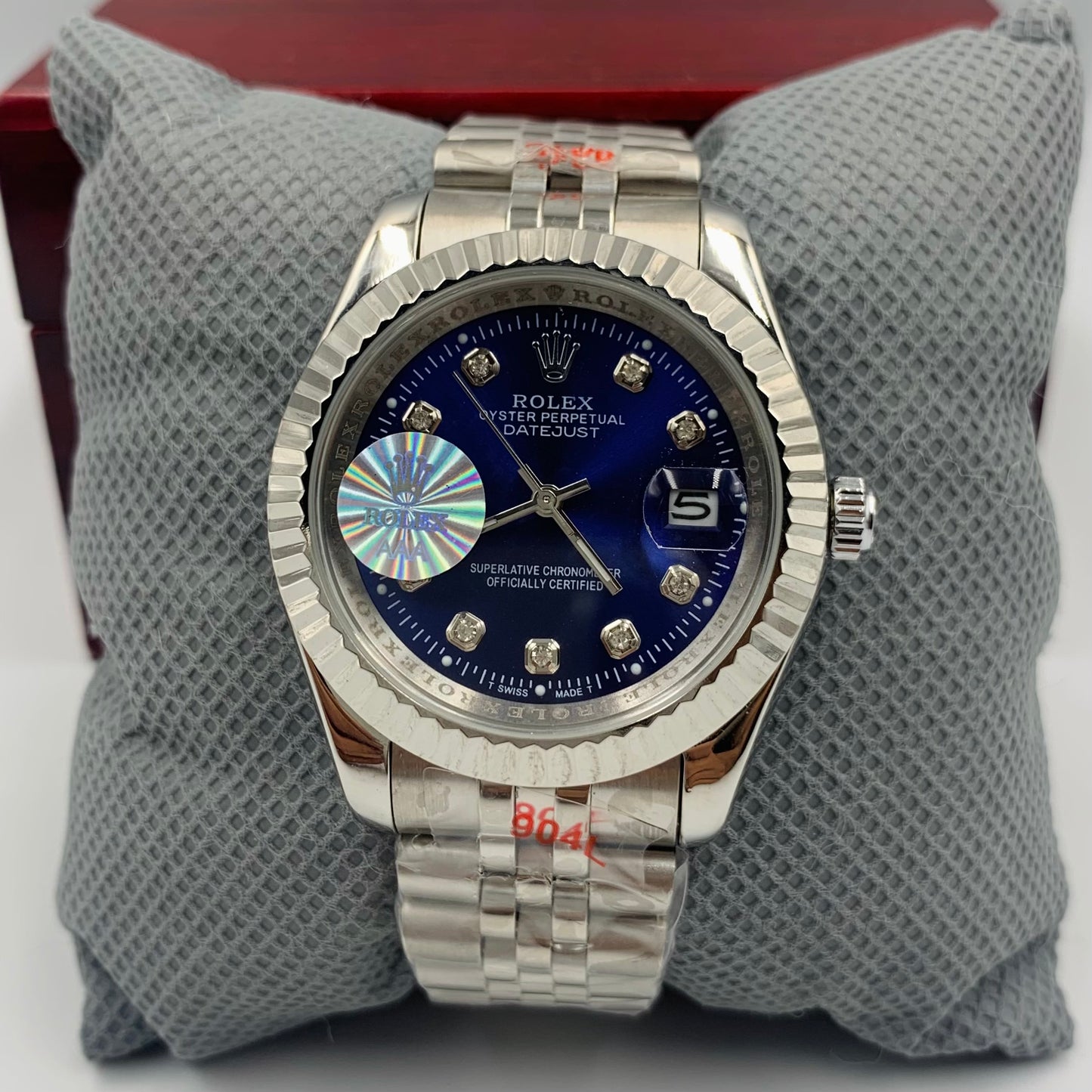 Blue Silver Datejust Watch