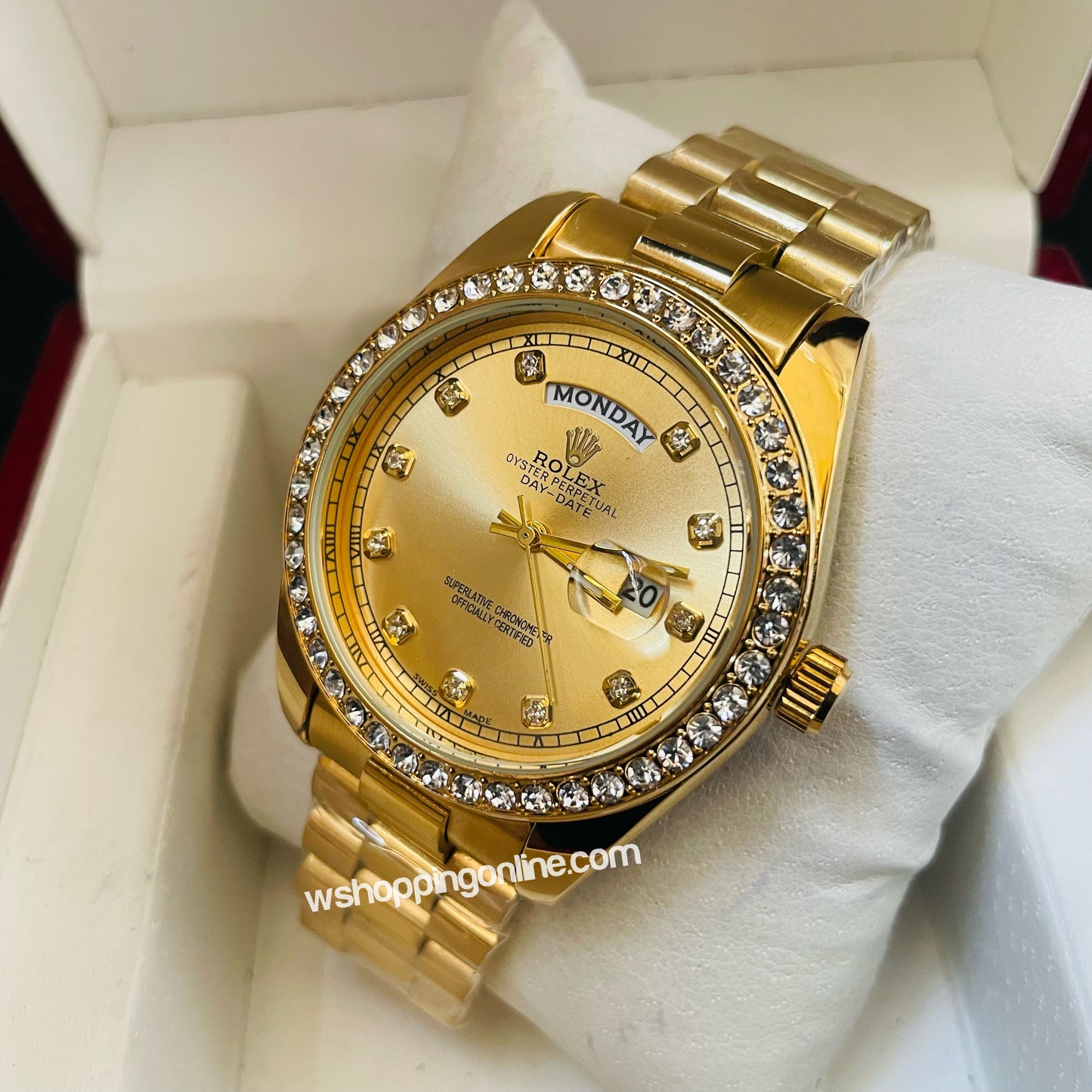 Full Golden Daydate Diamond Watch