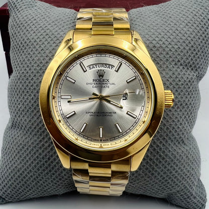 Rolx Silver Full Golden DayDate Watch