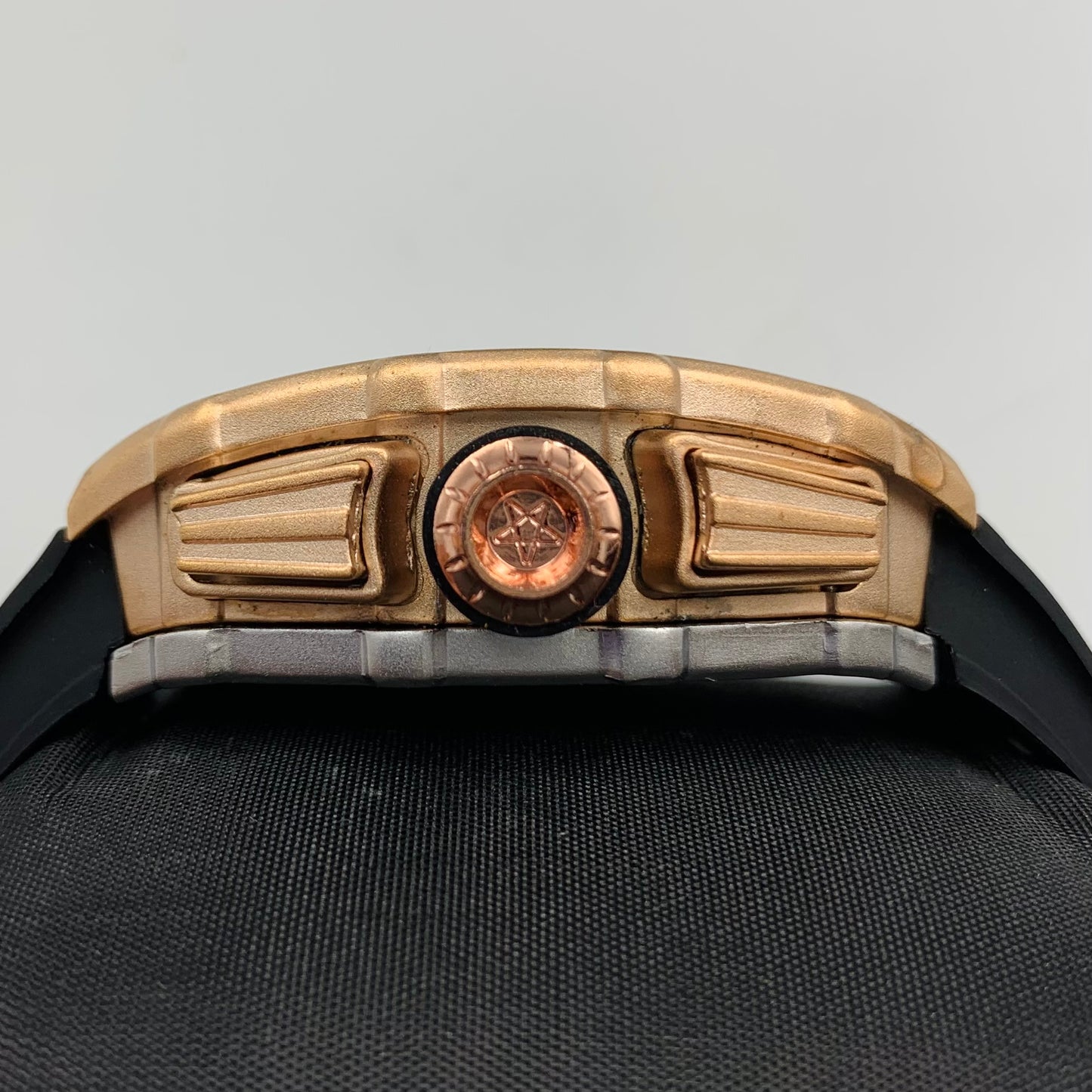 Richard Mille Black Strap Golden  Dail Watch