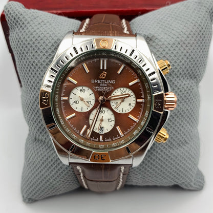 Breitling Brown Silver Watch