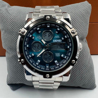 Skmei Twotone Silver Blue Watch