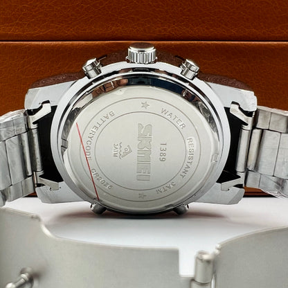 Skmei Twotone Silver White Watch