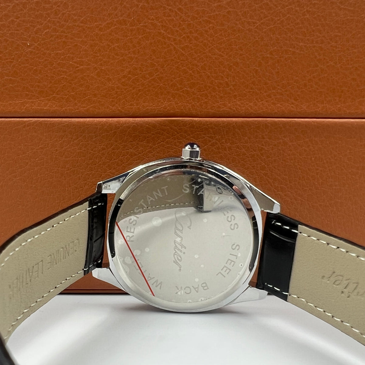Cartier Santos Silver Black Watch