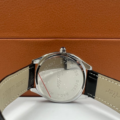 Cartier Santos Silver Black Watch
