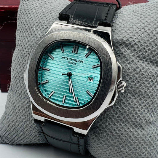 Patek Strap Silver Blue Watch
