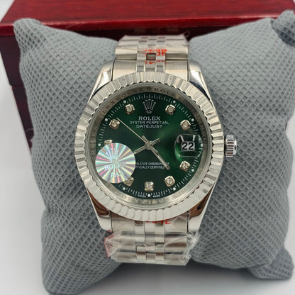 Green Silver Datejust Watch