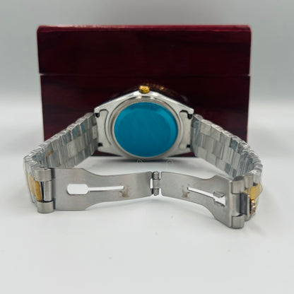 Rolx Twotone Blue Full DayDate Watch