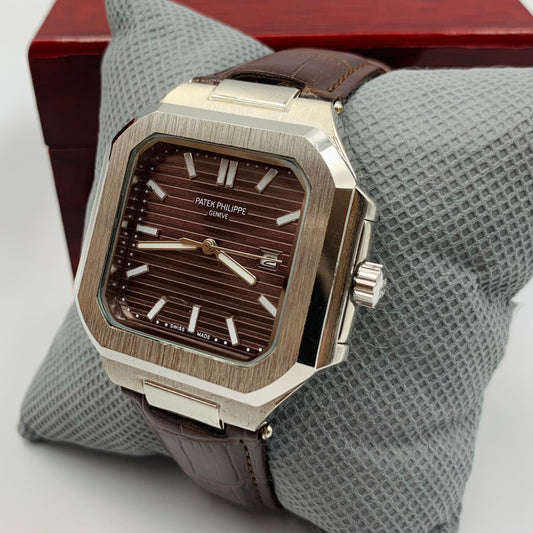 Patek Geneve Brown Dail Brown Strap Watch