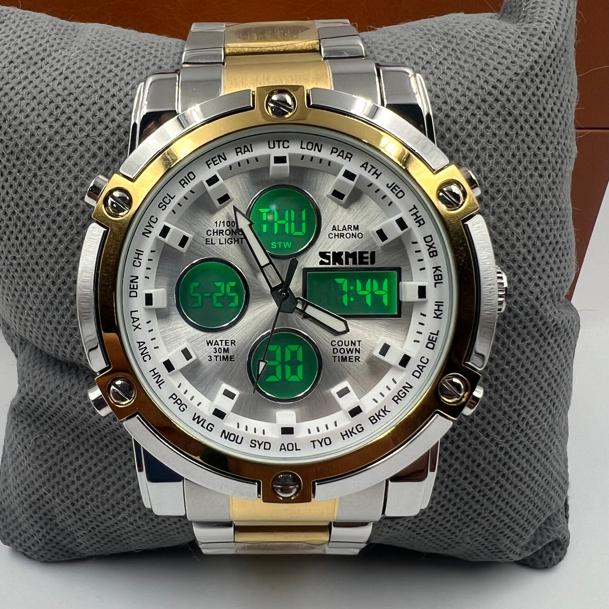Original Skmei Twotone Golden White Watch