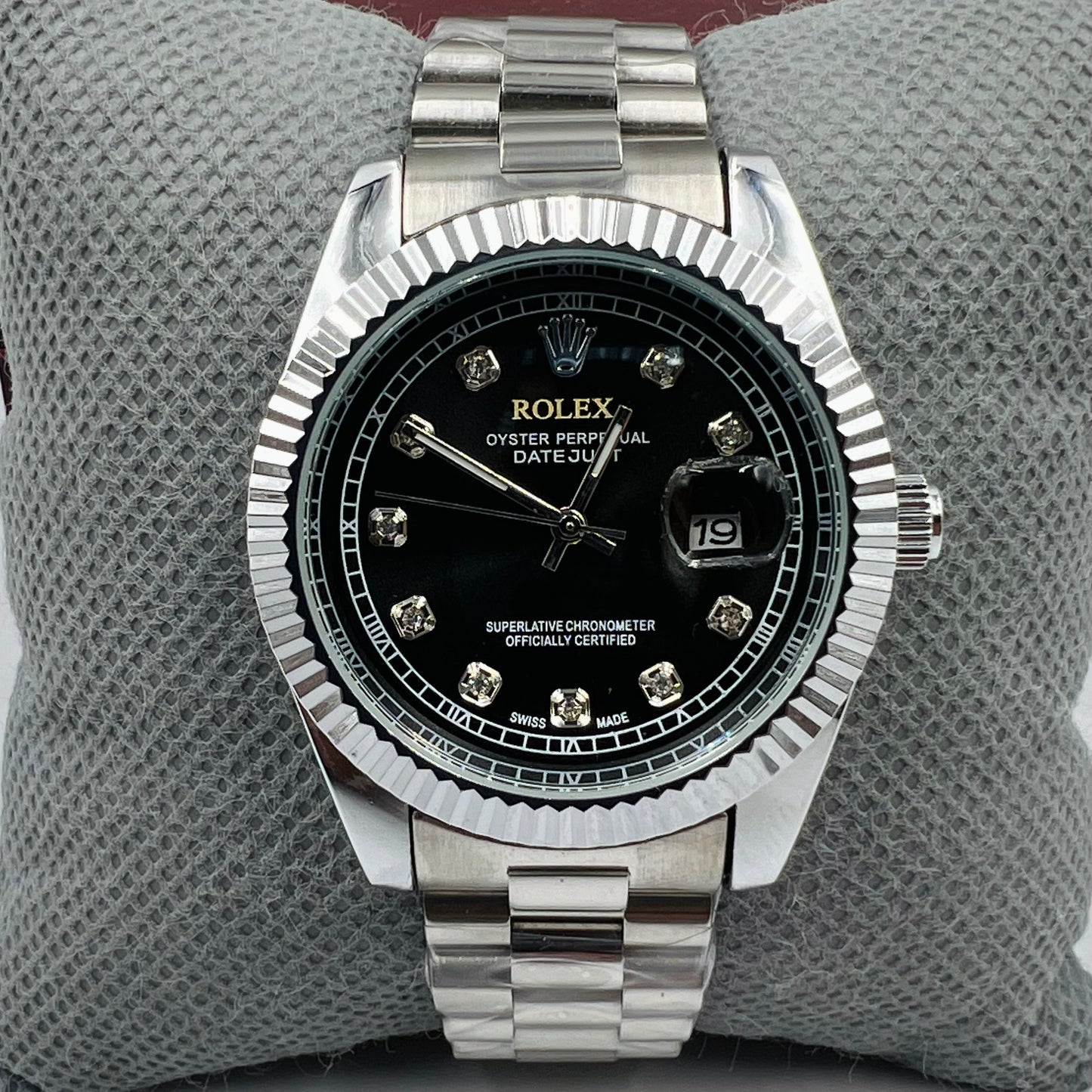 Rolx Datejust Silver Black Watch
