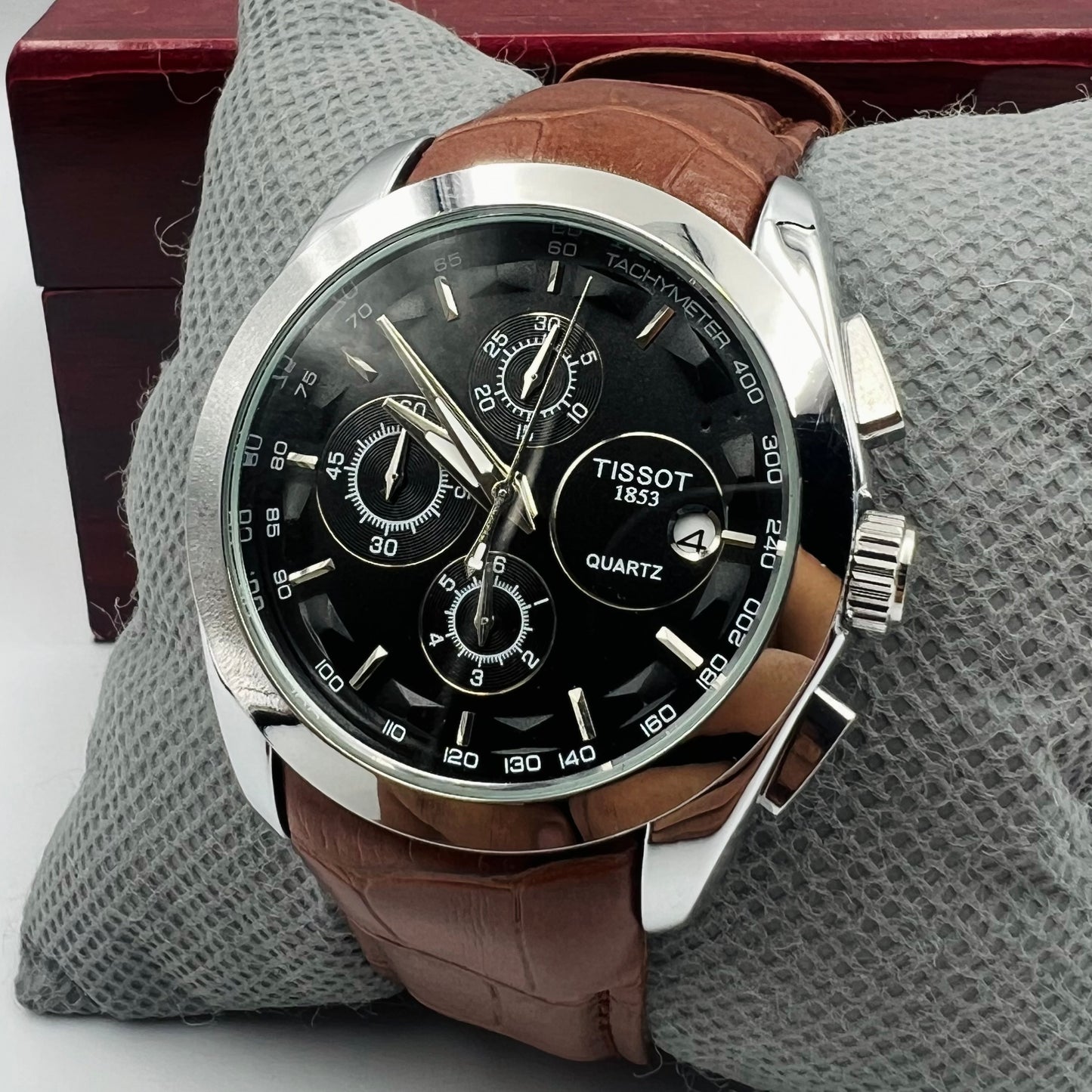 Tissot 1853 Silver Black Brown Watch