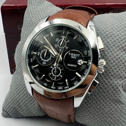 Tissot 1853 Silver Black Brown Watch