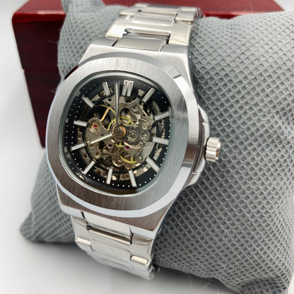 Bestwin Black Silver Automatic Watch