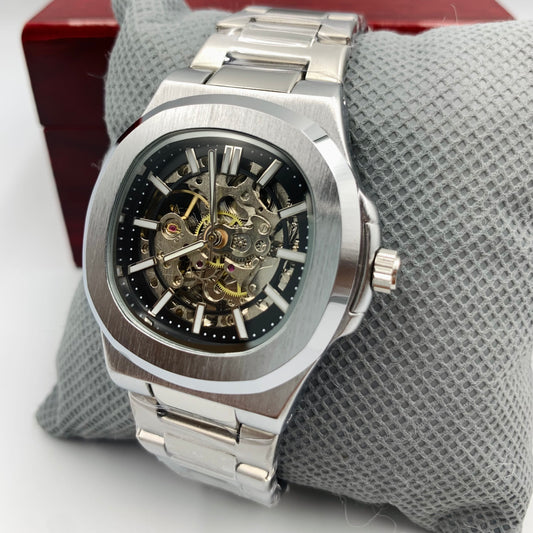 Bestwin Black Silver Automatic Watch