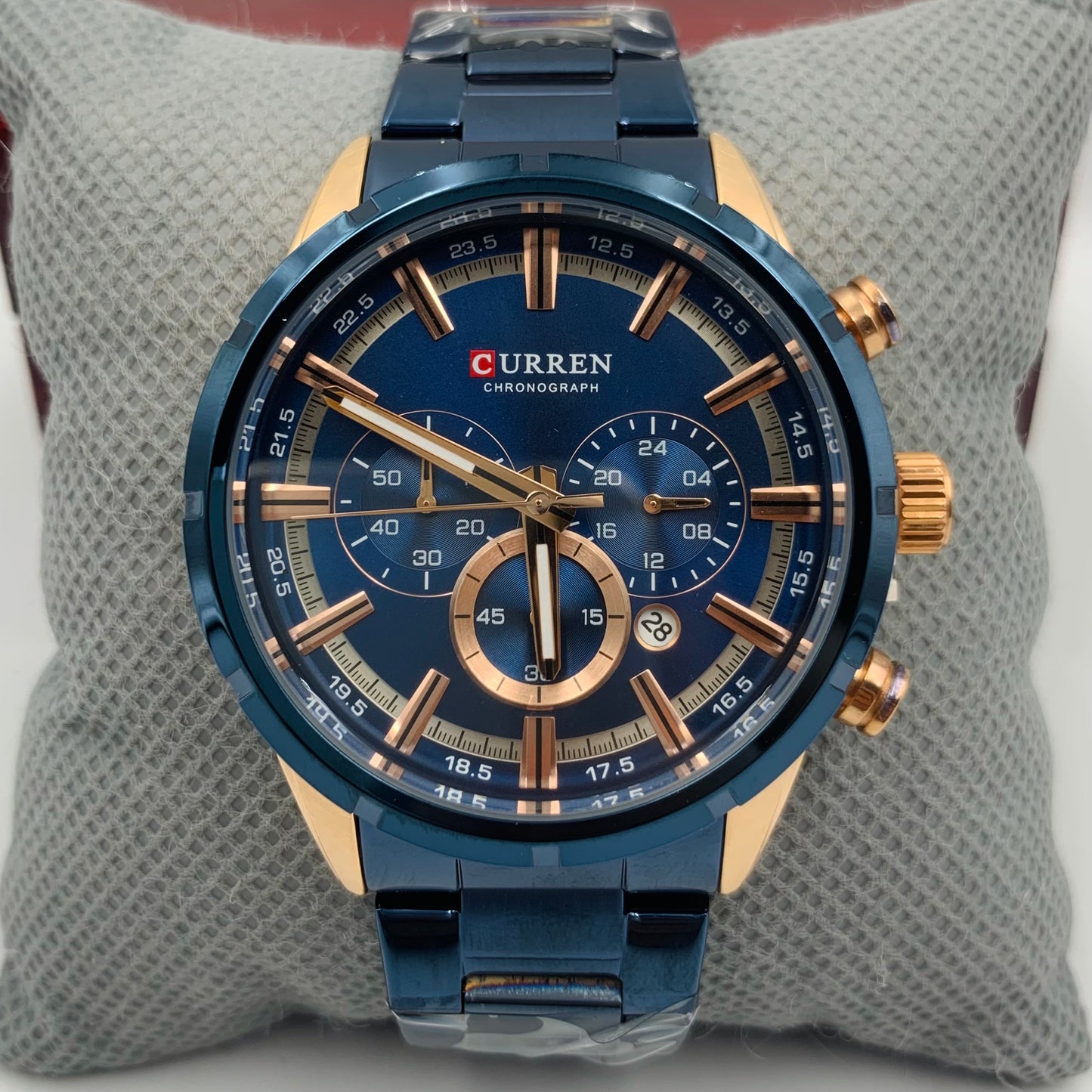 Curren Twotone Blue Chrono Working Watch