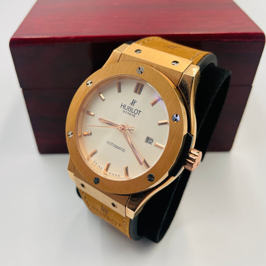 Hub Brown White Dial Automatic Watch