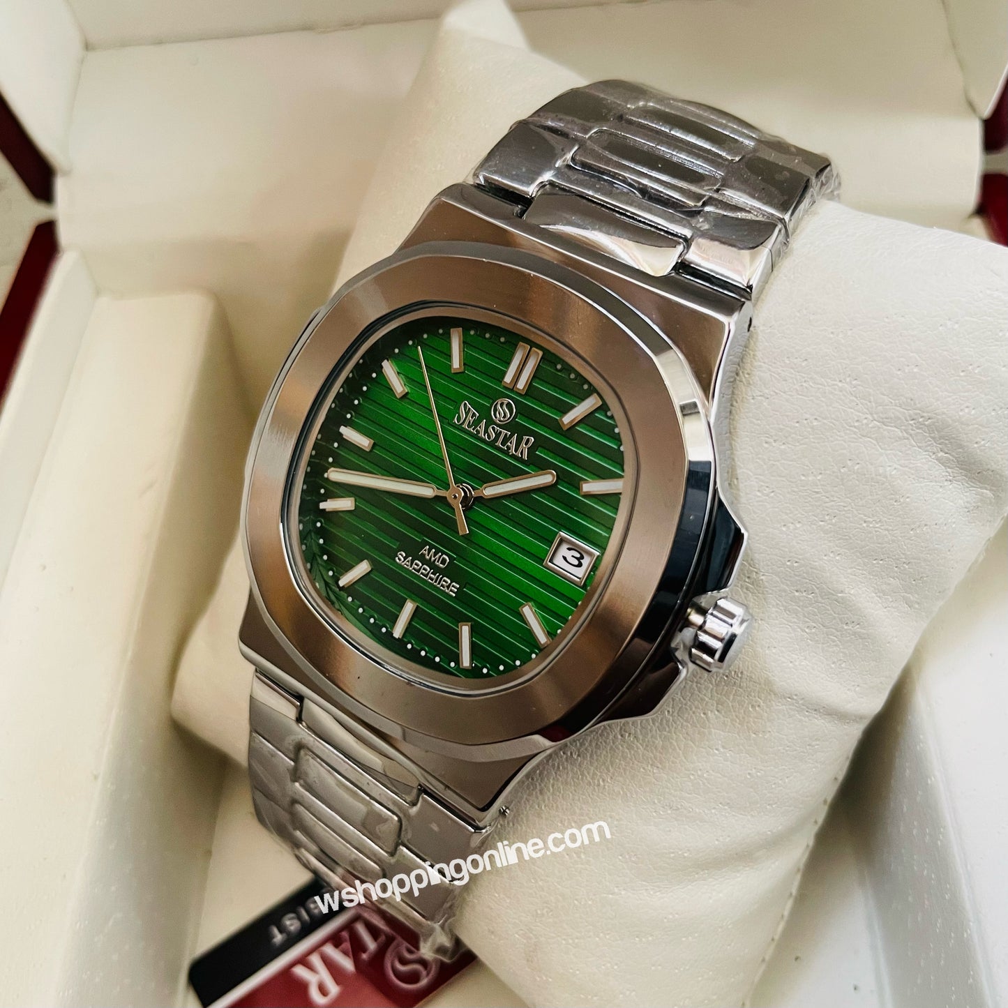 SeaStar Silver Green Dial Sapphire Original Watch