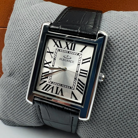 Elegance Silver White Black Watch