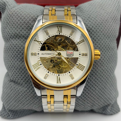 Rolx White Dail Automatic Skeleton Watch