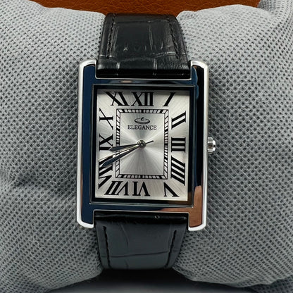 Elegance Silver White Black Watch
