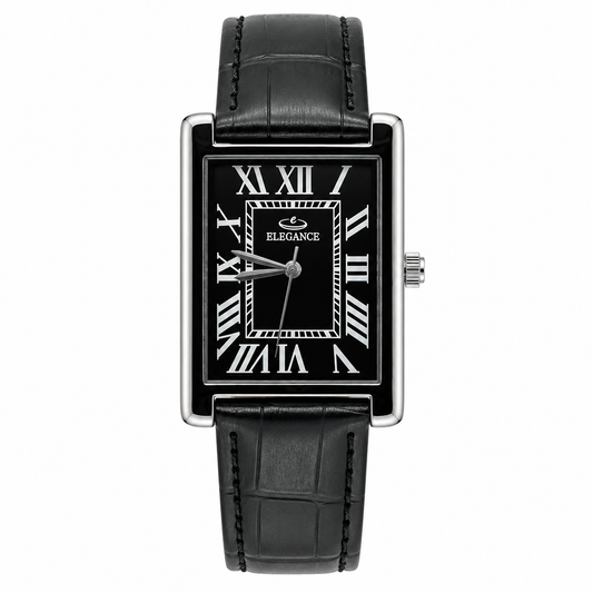 Elegance Silver Black Watch