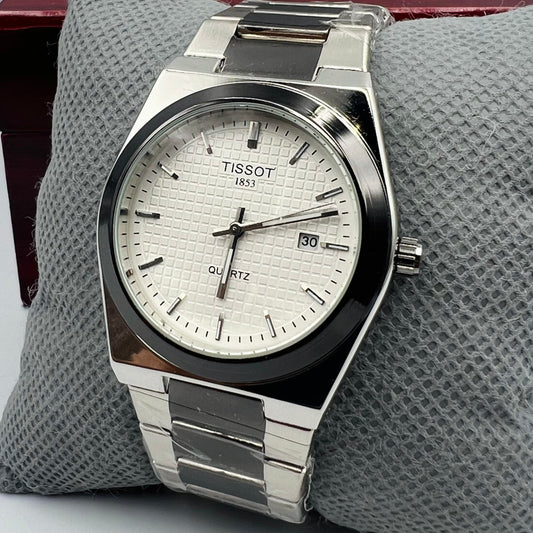 Tissot PRX Black Twotone White Watch