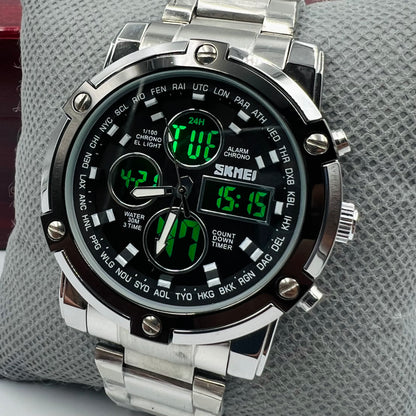 Skmei Twotone Silver black Watch