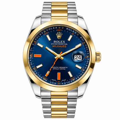 Rolx Twotone Blue Milgauss Watch