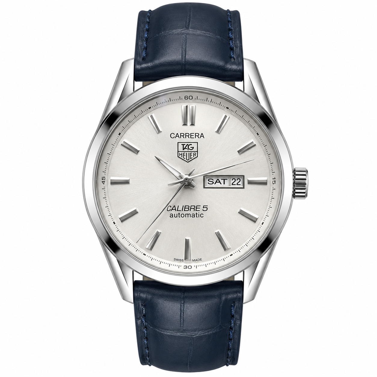 Tag Heuer Silver White Black DayDate Watch