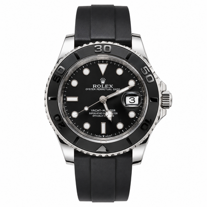 Master Rolx YachtMaster Silver Black Automatic Watch