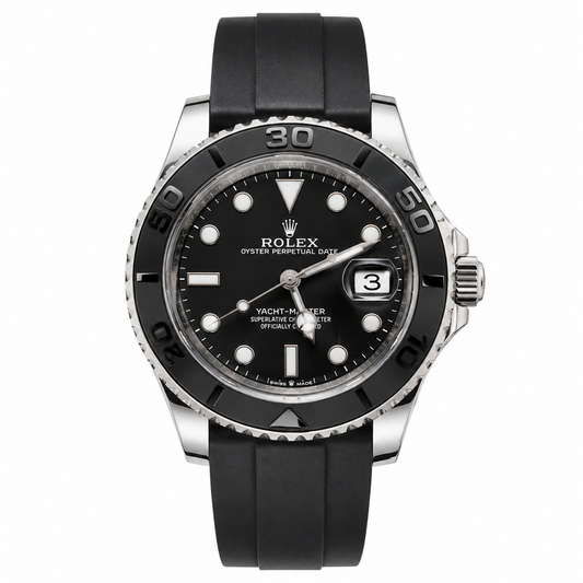 Master Rolx YachtMaster Silver Black Automatic Watch