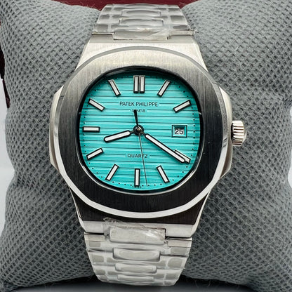 Patek Quartz Master Silver Tiffny Watch