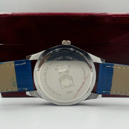 Tag Heuer Silver White Blue DayDate Watch