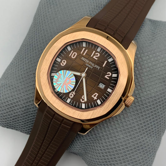 Patek Brown Dail Brown Strap Watch