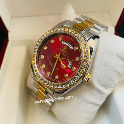 Twotone Red Daydate Diamond Watch