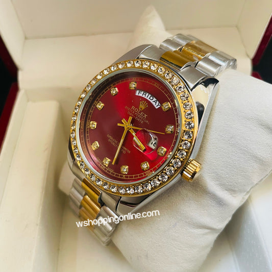 Twotone Red Daydate Diamond Watch