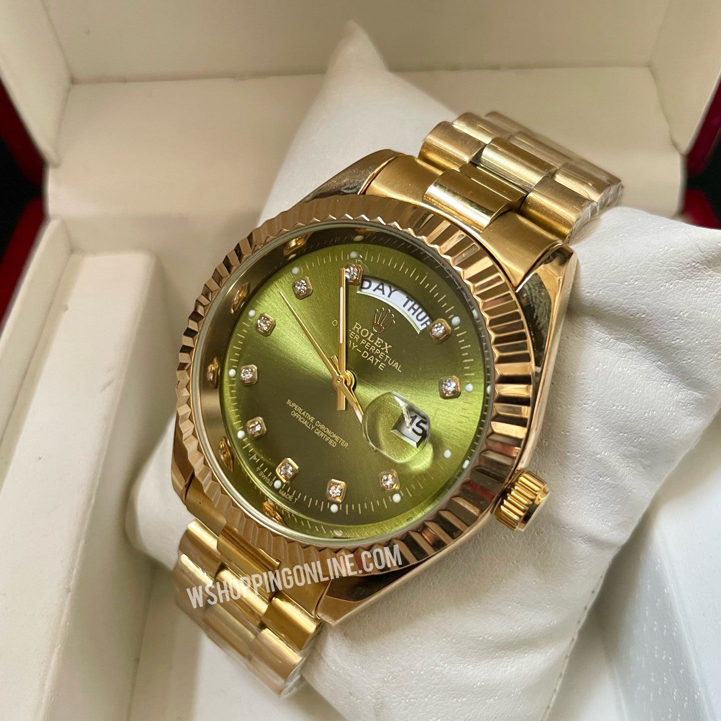 Golden Green Daydate Watch