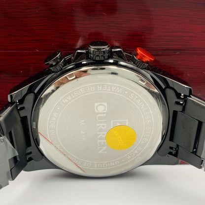 Curren Full Black Chrono Working Watch