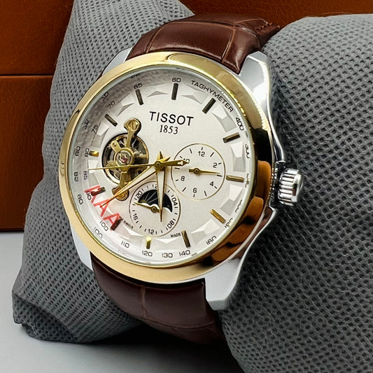 Tissot 1853 Automatic Twotone White Brown Watch