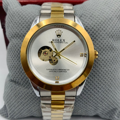 Rolx White Twotone Watch