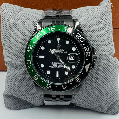 GMT Full Black Green Watch