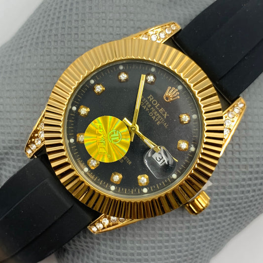 Rolx Golden Black Watch