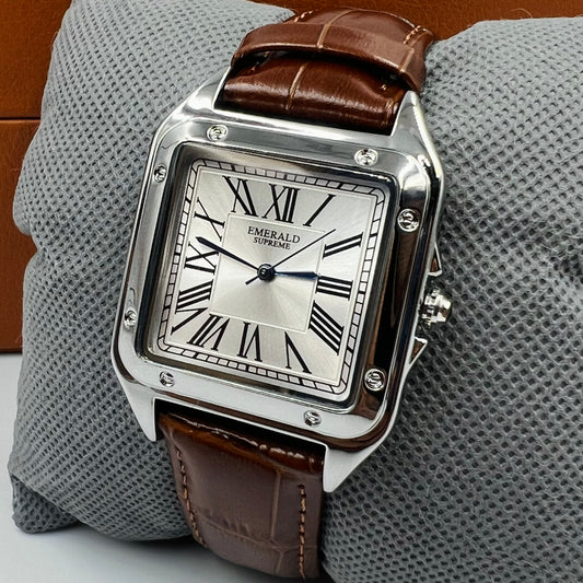 Emerald Silver Brown Watch